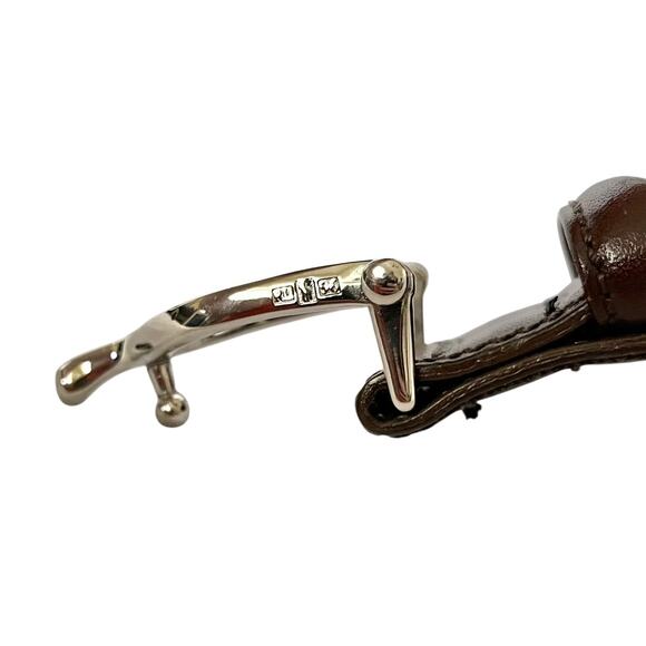 Ralph Lauren Vintage Stirrup Pin Buckle Brown Leather Belt - Made in Italy Sz S - Picture 7 of 9